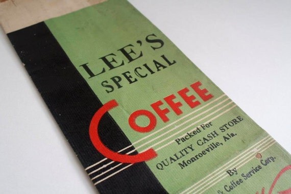 Vintage coffee bag, Lee's Special Coffee, Mobile, AL