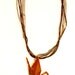 Origami Paper Crane Necklace - Red with Gold Foil Beads