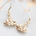 Gold Boat Earrings Sail Boat Charms Nautical Sailboat Dangle Earrings Sailing Earrings Nautical Jewelry - E182