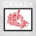 Typography Map of Canada - 11 x 14" Print