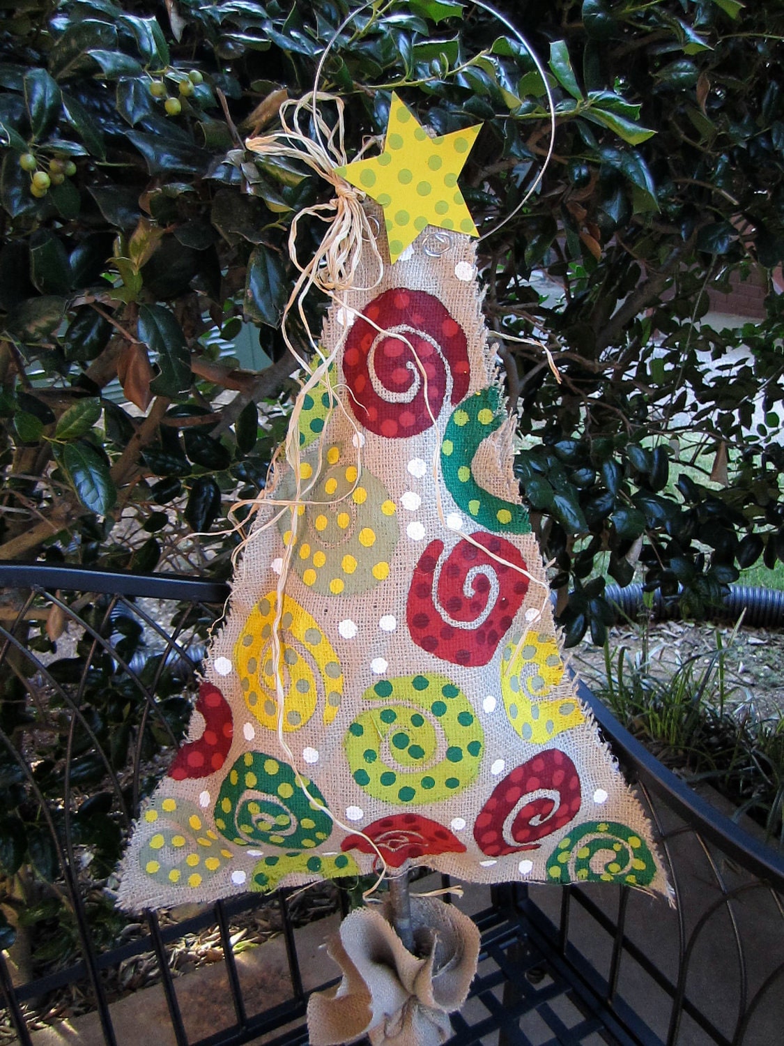 Burlap Christmas Tree Burlap Door Hanger