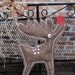IMMEDIATE SHIPPING Burlap Door Hanger Christmas Brown Reindeer Rudolph