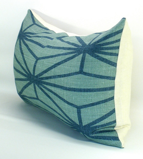 Kelly Wearstler Katana pillow cover in Jade/Teal - 12 x 20