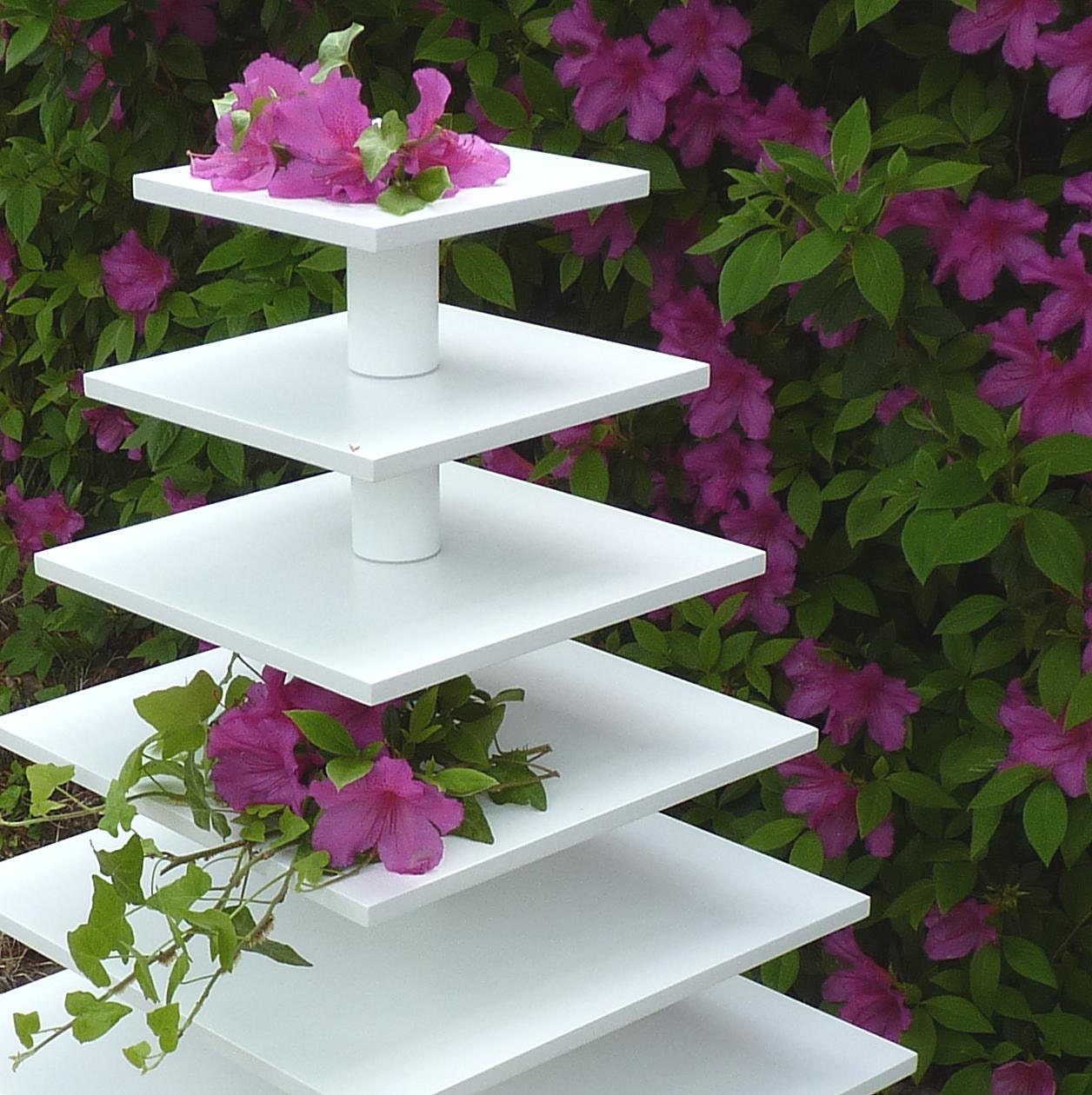 Sturdy Wood Cupcake Display Tower 7 Tier Square Il_170x135