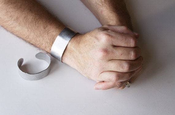 Mens Cuff bracelet - secret message inside - Hand Stamped Custom Personalized bracelet Dad Son Boyfriend Man