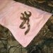 Baby Girl Blanket - Real Tree OR Mossy Oak Camo Blanket on Pink Minky with Browning Deer Emblem