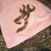Baby Girl Blanket - Real Tree OR Mossy Oak Camo Blanket on Pink Minky with Browning Deer Emblem