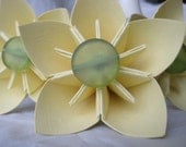 Three stemmed paper flowers -- you choose the color