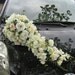 Long Cascading Wedding Car Decoration of Silk Flowers - Roses and Orchids