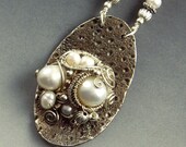 White Freshwater Pearl  and Silver  Necklace