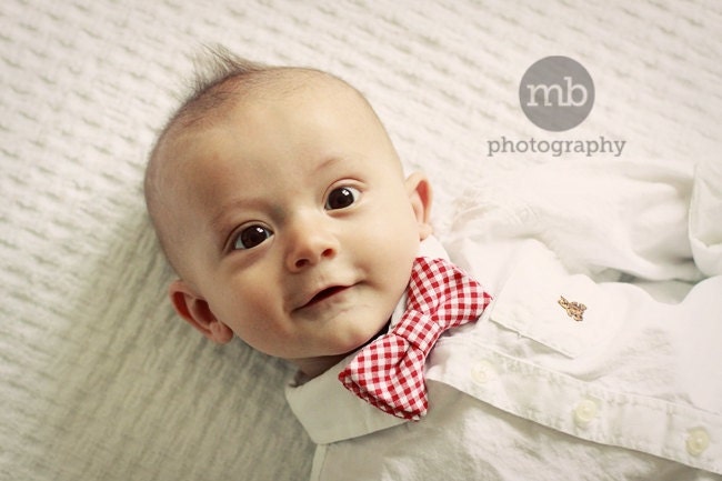 easter ties -- baby bow tie -- boys gingham bow tie -- red bow tie for boys