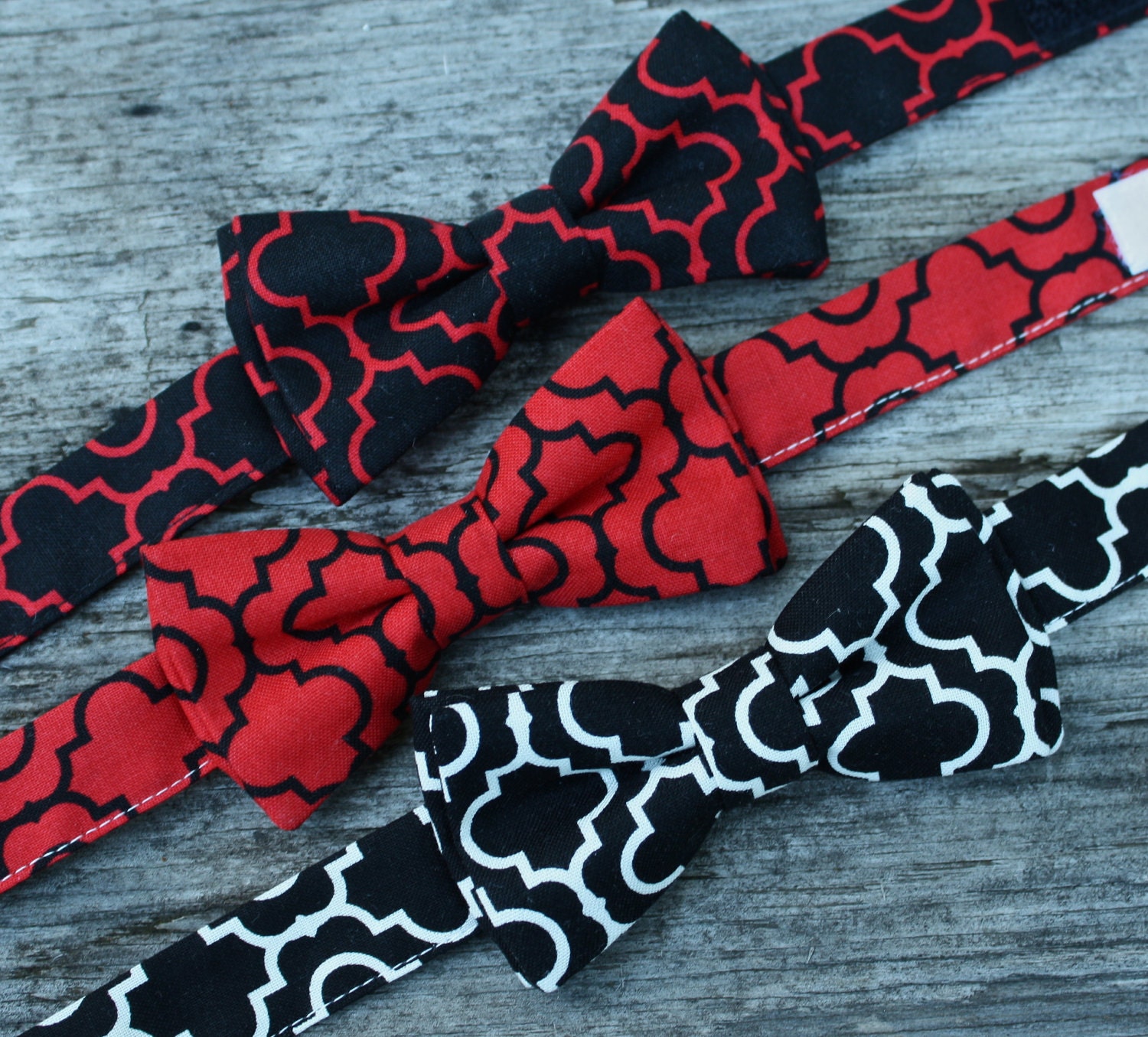 Boys Bowtie Black and Red Lattice, Pick your favorite