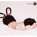 Newborn Easter Bunny Hat and Diaper Cover Set Unisex