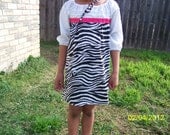 Girls dress zebra print and pink