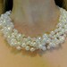 Wedding Jewelry Pearls and Crystals Swarovski a Fresh Water Silver Wire Crochet "Chunky Anna's Bridal Elegance"