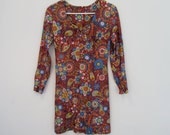 Vintage 60s flowered hippy dress