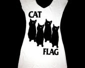 Black Flag CAT FLAG Super Soft Tank Top Dress Handmade