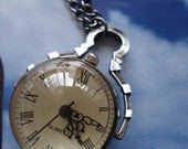 20% HOLIDAY SALE Silver color ball necklace pocket watch pendant E193