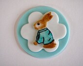Nursery Rabbit Edible Fondant Cupcake Topper Decorations- Perfect for a baby shower or first birthday party