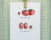 tomato art print ... kitchen art ... foodie chef gift
