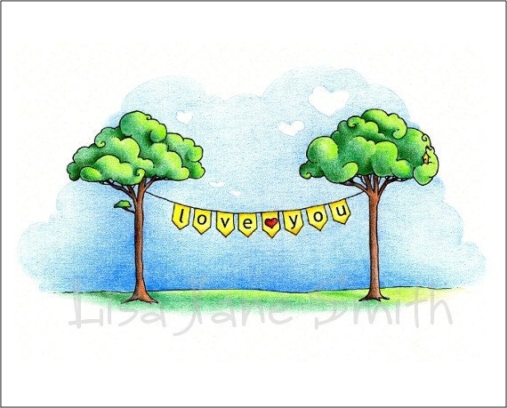 Banner of love ... cute art print wall art