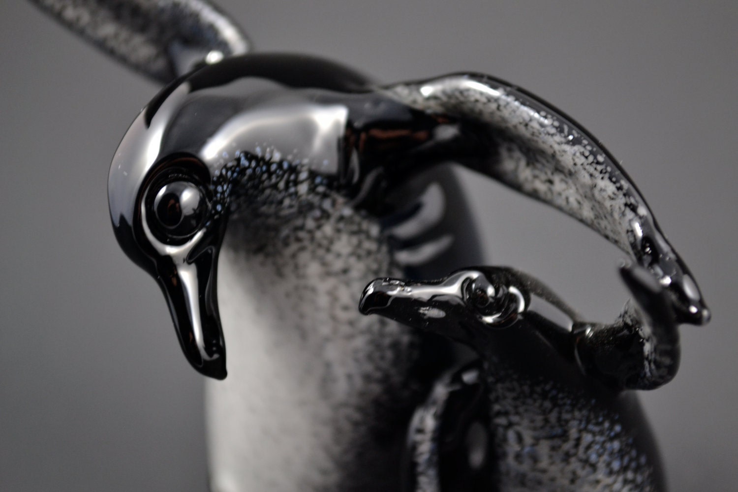 Glass Penguin and Baby Penguin, Lampwork Sculpture