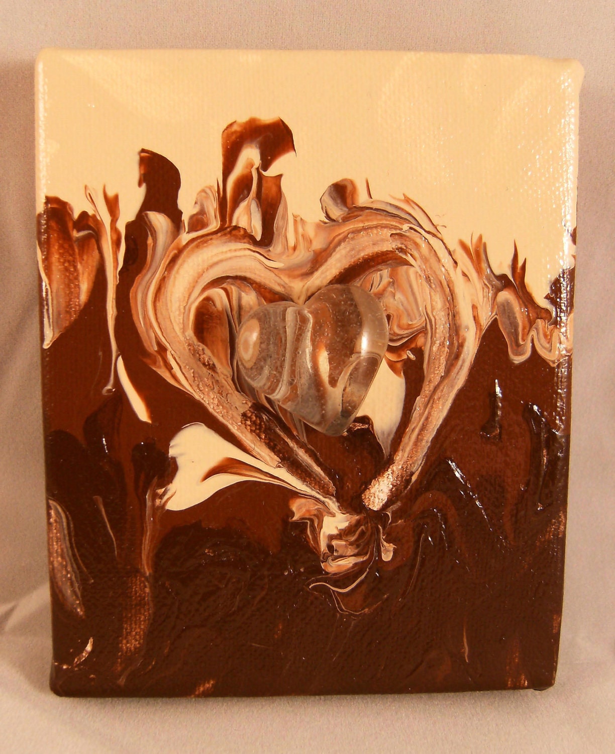 Original Acrylic/Mixed Media Abstract Fine Art Painting - Love 27 - 4x5