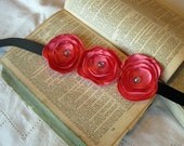 Coral Poppy Ribbon Bracelet