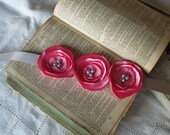 Carnation Pink Poppy Ribbon Bracelet