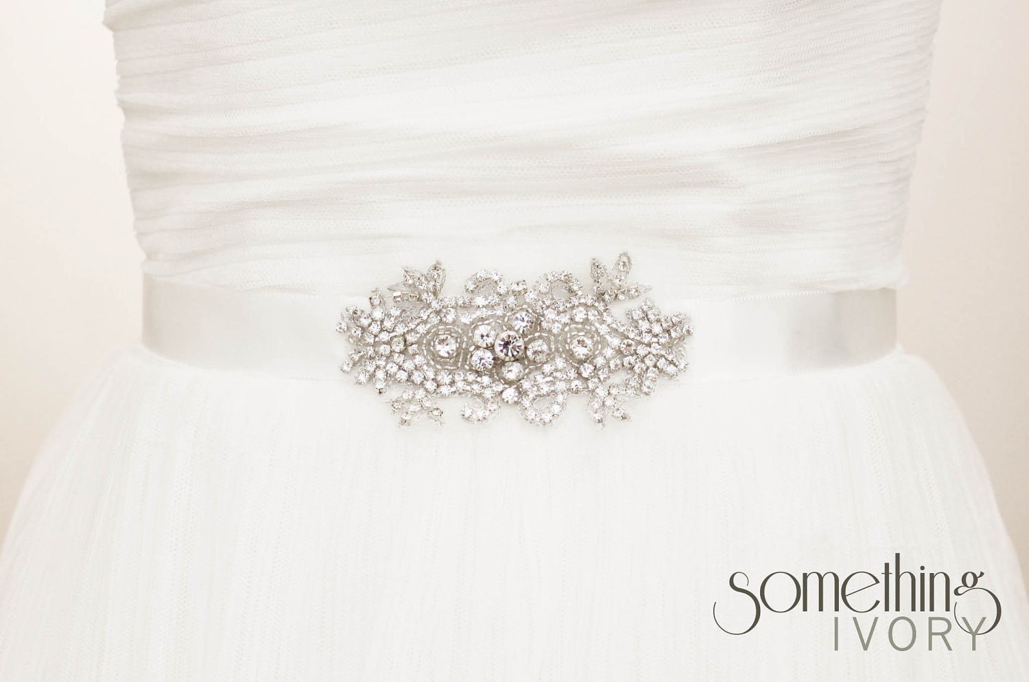 PENNY I - Rhinestone Beaded Bridal Wedding Sash