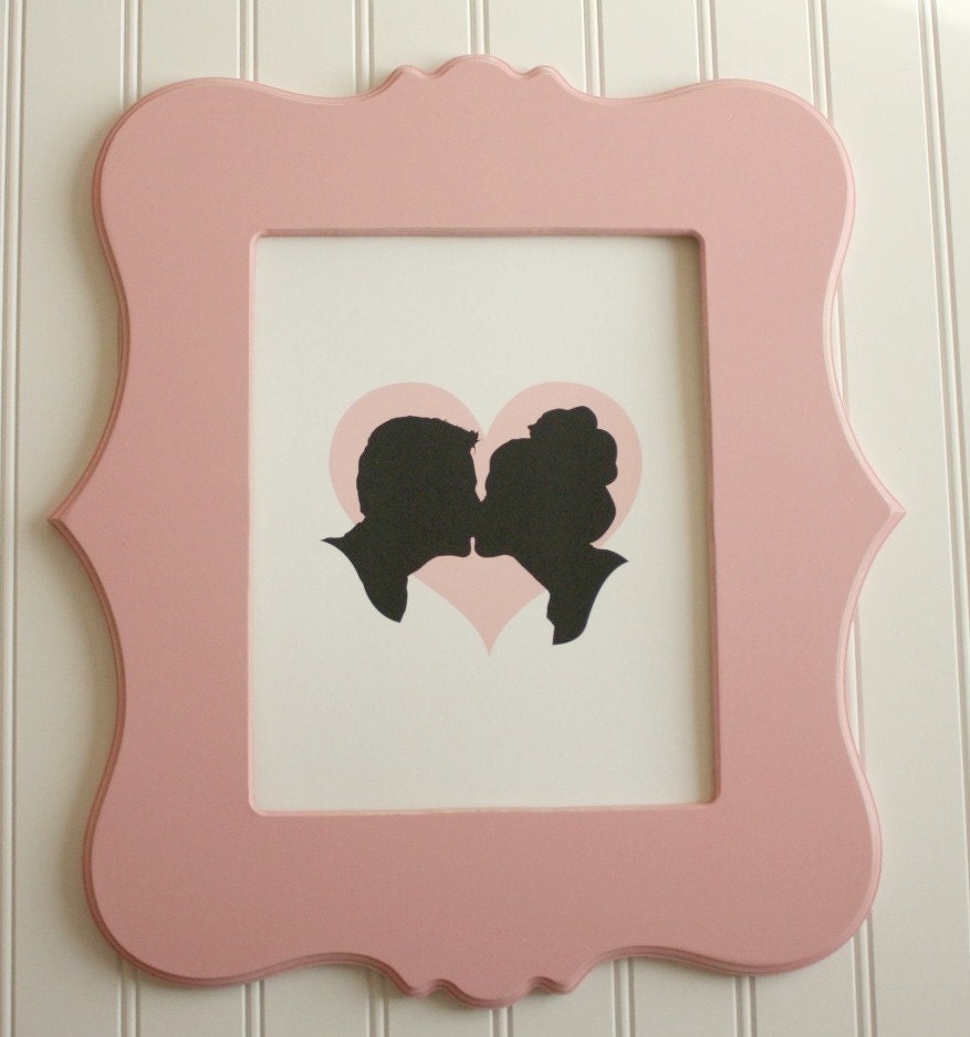 Custom Silhouette 8x10 Couple Print made from YOUR PHOTO by Simply Silhouettes