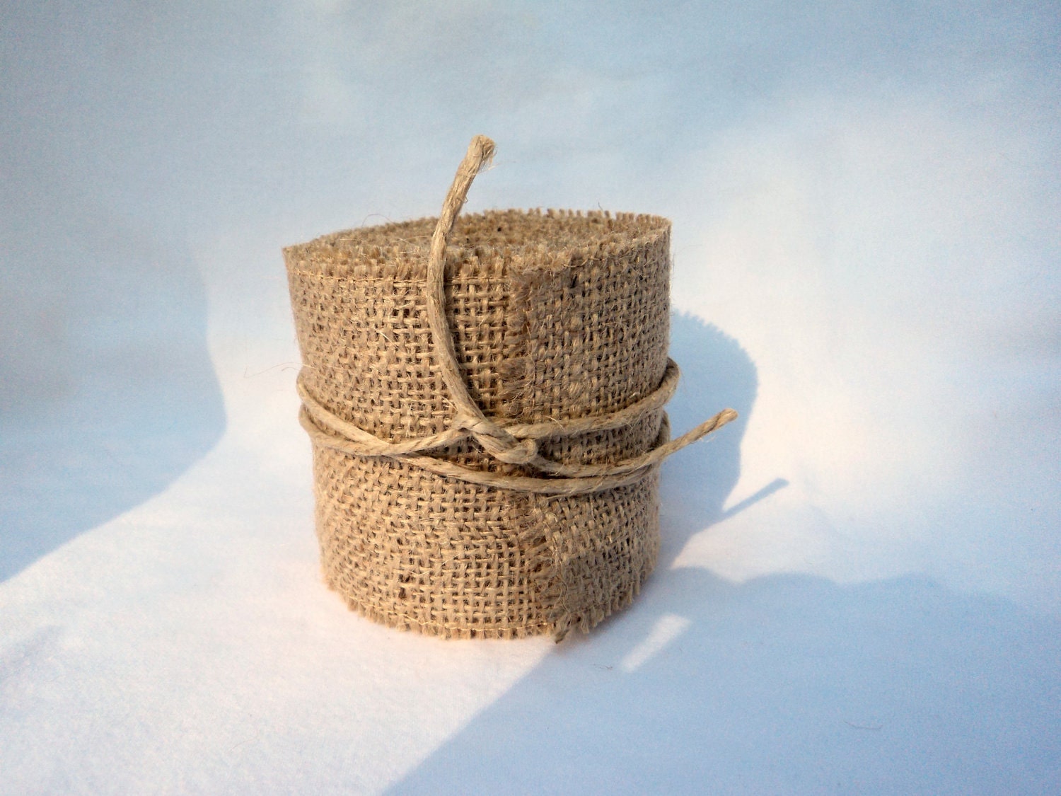 Burlap Ribbon Stitched 4" x 3 Yards Chair Sash Burlap Wedding Ribbon or Home Decor