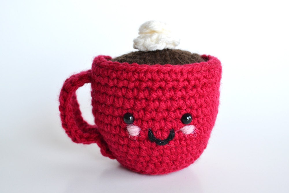 Amigurumi Coffee or Tea Cup - Crocheted in Red