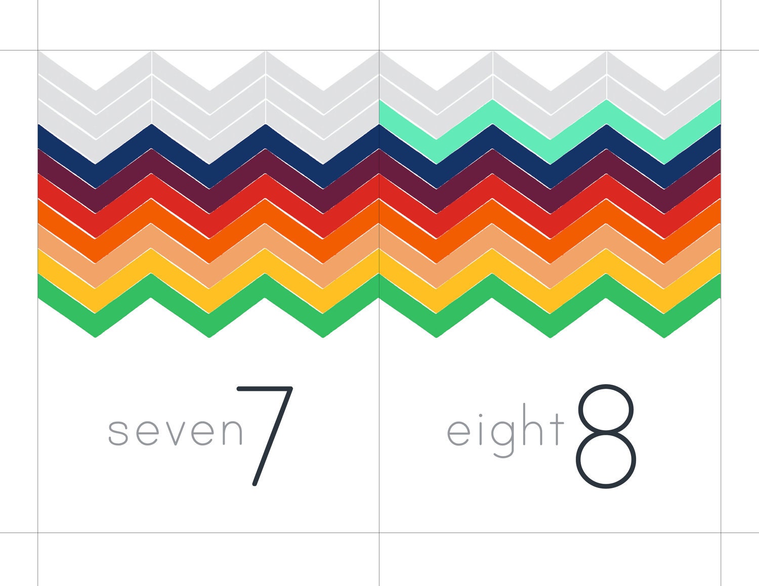 Chevron Number Cards (0 - 10)