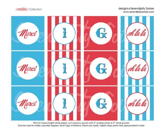 Madeline Party Circles/Toppers - Custom Printable - In an old house in paris Il_570xn