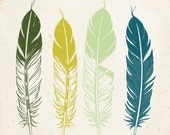 Native Feathers Art Print 8x10 inch American Tribal, SALE buy 2 get 3