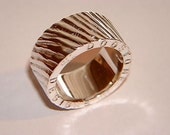 Silver Ring Handmade Chunky Silver Rings Unique Groove Design personalised Jewelry