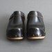 1970s vintage DEEP BLACK sturdy clogs 6 36