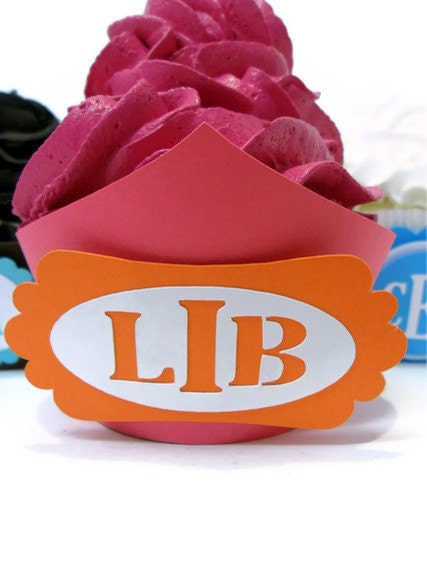 Monogram Cupcake Wrapper Layered Frame - set of 12 Il_170x135