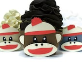 Sock Monkey Cupcake Wrappers - Set of 12