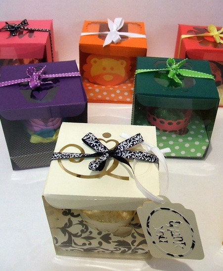 Individual Cupcake Window Boxes with Inserts - Set of 1 Il_570xn