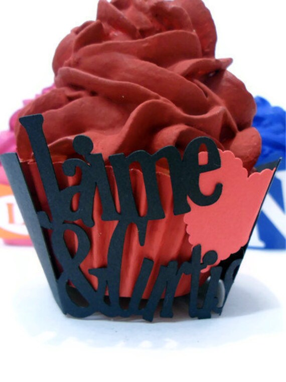 Monogram Cupcake Wrapper Duet - set of 12 Il_570xn