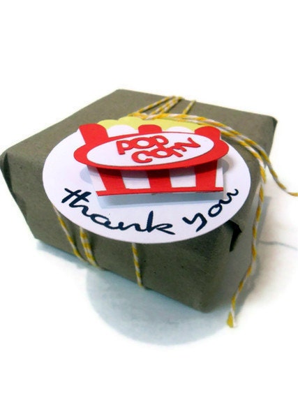 Popcorn box Favor Tags - Set of 6 Il_570xn