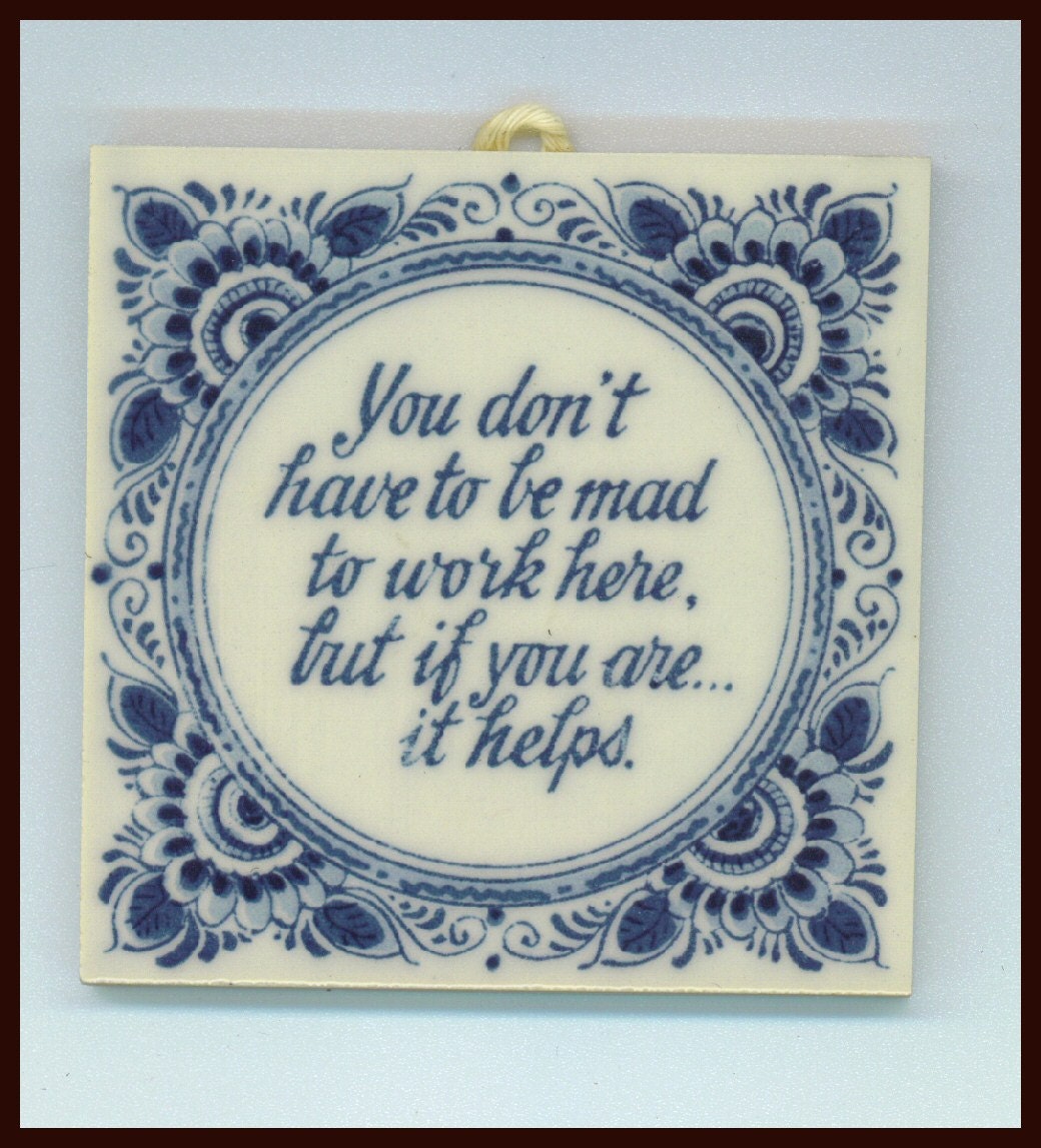 Delft Blauw Blue Tile Hanging Holland  Mad in Your Workplace