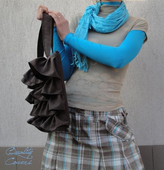 TOTE Brown Laptop bag PADDED - can be any size and any color - Handbag - 2 zippers - waterproof lining - hidden pocket