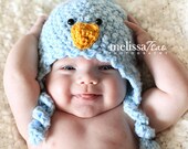 Little blue bird hat for spring newborn photos