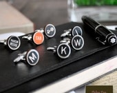Typewriter Cufflinks-Personalized wooden black keys- All letters available.