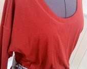 90s Burnt Sienna Slouchy Blouse by Forenza  Size L