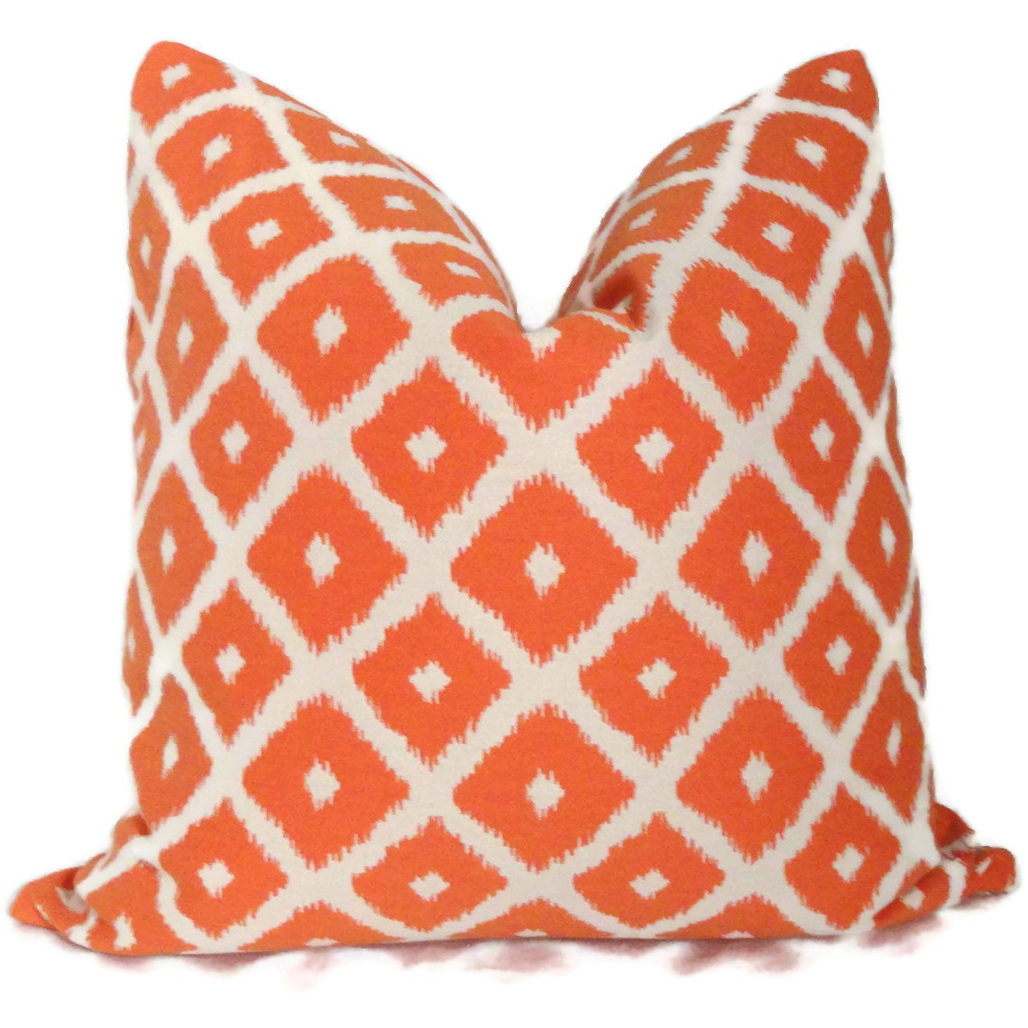 Tangerine Tango Ikat  Decorative Pillow Cover,  Featured on Nate Berkus Show - Accent Pillow - Throw Pillow - PopOColor