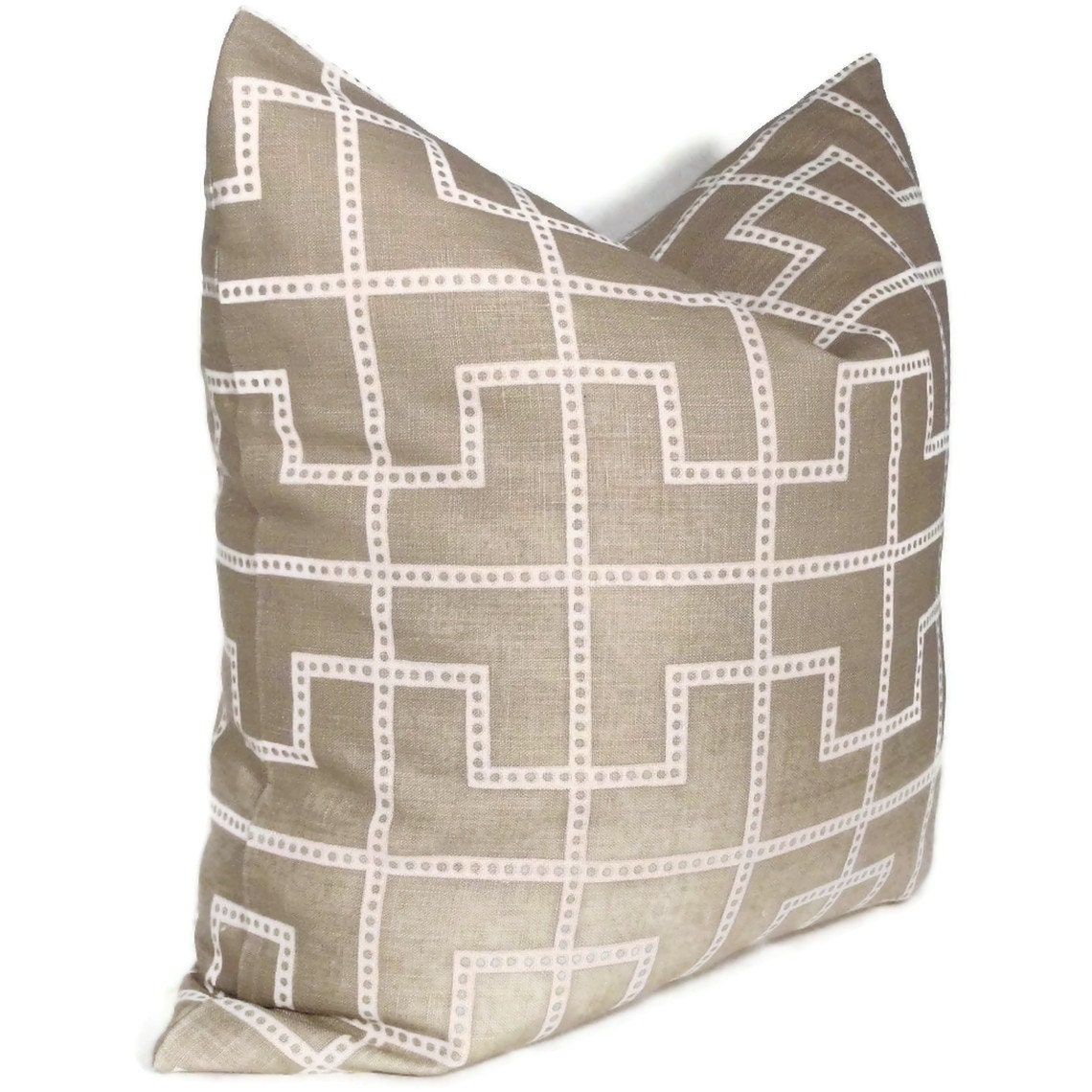 Celerie Kemble Bleecker Taupe Trellis Pillow Cover  18x18, 20x20 or 22x22